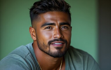Obraz premium handsome man wearing casual clothing, want to smiling