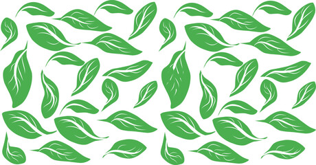 green leaves vector pattern for background. Green tea leaf seamless pattern. seamless patterns with green tea leaves. seamless pattern with green leaves for paper, cover, fabric and other use.