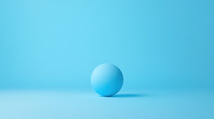 The design features a symmetrical arrangement of a blue sphere set against a solid light blue background, showcasing the beauty of simplicity and the harmony of colors in this minimalist composition