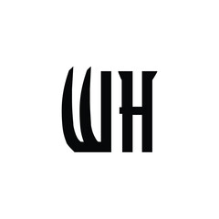 WH monogram logo design letter text name symbol monochrome logotype alphabet character simple logo