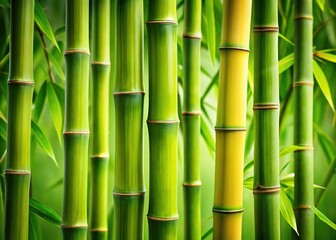 Fototapeta premium Bamboo stalks, artistically rendered by AI, using the rule of thirds composition.