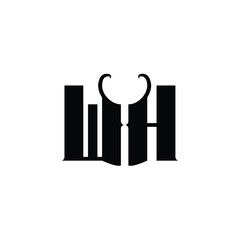 WH monogram logo design letter text name symbol monochrome logotype alphabet character simple logo