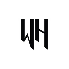 WH monogram logo design letter text name symbol monochrome logotype alphabet character simple logo