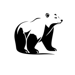Majestic Polar Bear: A Stunning Black and White Vector Illustration