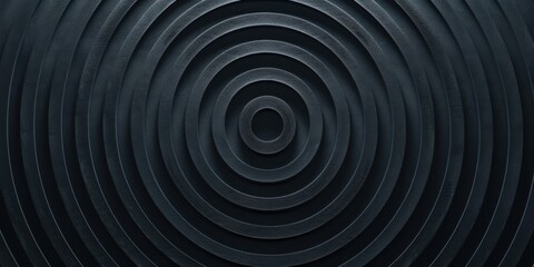 Obraz premium A deep black surface with minimalist, concentric circle patterns, Symmetrical and balanced composition