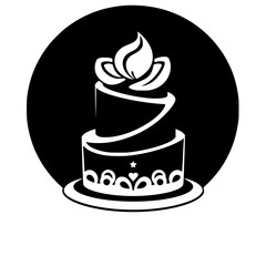 A delectable two-tiered cake, adorned with an elegant floral design, perfect for weddings, birthdays, or any special celebration. This image is ideal for bakeries, event planners, and food blogs.