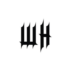WH monogram logo design letter text name symbol monochrome logotype alphabet character simple logo