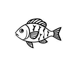 Elegant Black and White Fish Illustration: A Stunning Vector Graphic Design