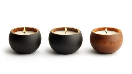 Relaxing spa experience with isolated scented candles in elegant settings for tranquil home environments