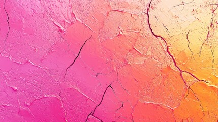Abstract Pink and Orange Cracked Paint Texture
