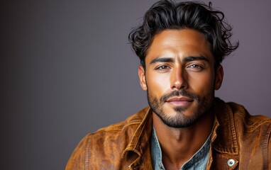 Obraz premium A young man with casual clothing is smiling for the camera