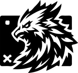 sketch vector illustration silhouette icon logo symbol mascot symbolization of technology and gamers 