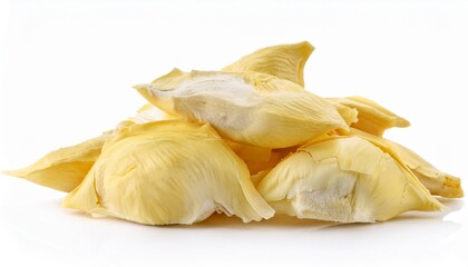 thai durian freeze dry on white background delicious dessert tasty snack