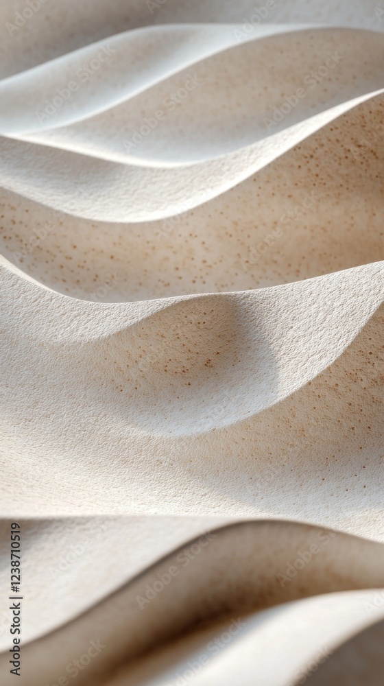 Aufkleber gentle waves of textured fabric unfold gracefully, illuminated by soft light. the earthy tones creat