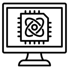 Quantum Computing Icon Element For Design