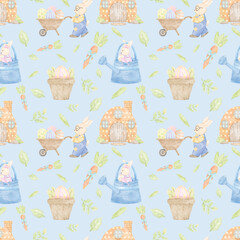 Easter Garden Seamless Pattern