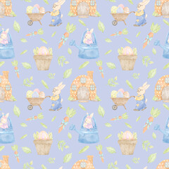 Easter Garden Seamless Pattern