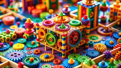 Fototapeta premium DIY educational toys using tilt-shift to explore perspective.
