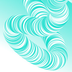 Abstract light blue 3D twisted gradient wave shape concept background. Vector graphic design