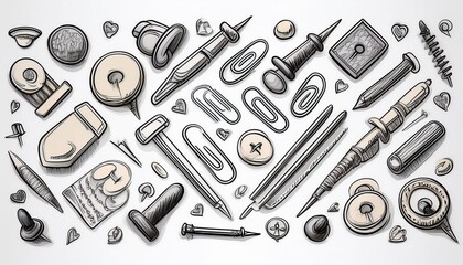 Fototapeta premium set of hand drawn numbers