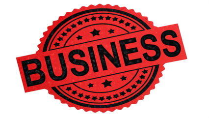 Red stamp with the word "BUSINESS" isolated background