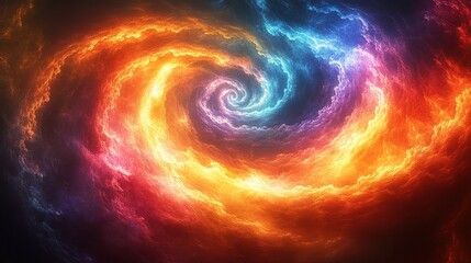 Swirling vibrant nebula with colorful clouds for cosmic science exploration