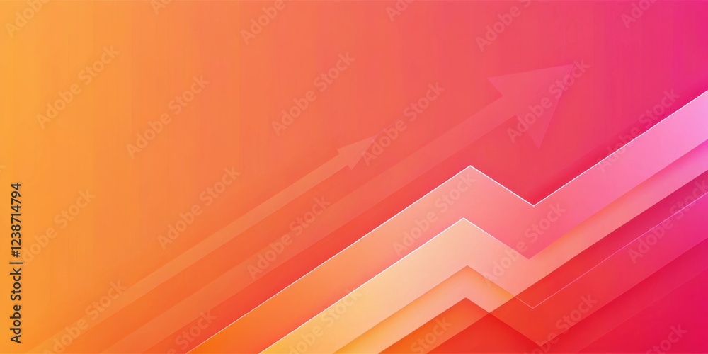 Poster Abstract Gradient Background with Ascending Arrows Indicating Growth and Progress