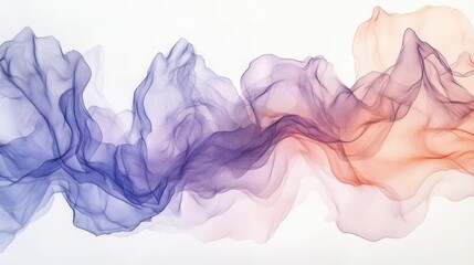 Obraz premium organic abstract forms in swirling pastels merge like watercolor clouds, featuring delicate gradients of lavender and coral dancing against pristine white space