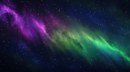 Obraz premium northern lights aurora borealis flowing across starlit sky, vibrant greens and purples dancing in cosmic display