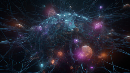 Abstract Neural Network with Glowing Connections and Energy