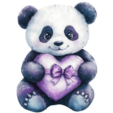 Watercolor clipart of baby holding a heart, isolated on a tranparent background, nurcery art, valentines day sticker, illustration of romantic forest animals