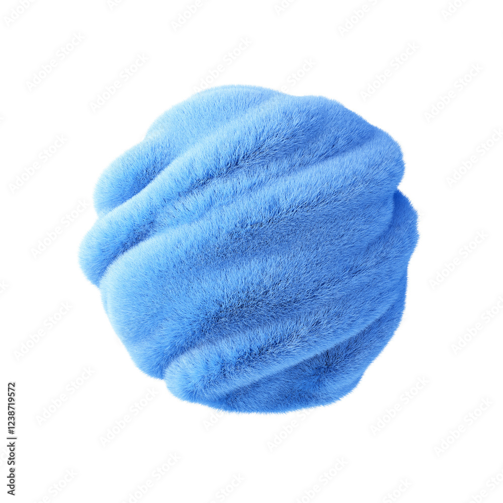 Poster plush blue shape isolated on white background. 3d design element.
