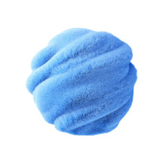 Plush blue shape isolated on white background. 3d design element.