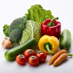 vegetables isolated on white background