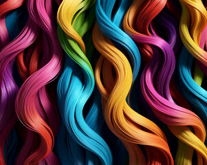 Fototapeta premium Sand grains in bold, vibrant colors, Hair color shades