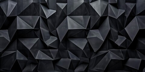 A deep black surface with minimalist, geometric prism patterns, Structured and intricate composition