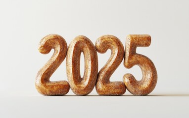 2025 Formed with Golden-Brown Churros with Cinnamon Sugar Isolated on a White Background