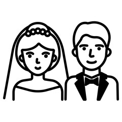 신랑 신부 결혼식 아이콘