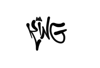 Obraz premium KING sprayed graffiti hand writing word