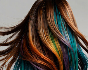 Naklejka premium Sand grains in bold, vibrant colors, Hair color shades