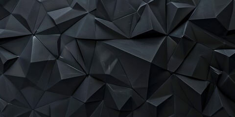 Obraz premium A deep black surface with minimalist, geometric prism patterns, Structured and intricate composition