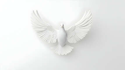 Obraz premium White dove, wings spread, peace symbol, minimal background, hope concept