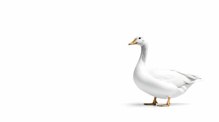 Obraz premium White goose standing, isolated, studio shot, farm animal, agriculture