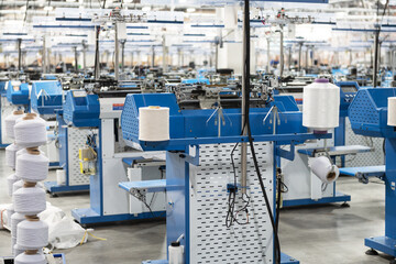 Textile Manufacturing Machines in Modern Factory