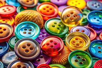 Fototapeta premium Stylish glass buttons, close-up, modern design and decorative.