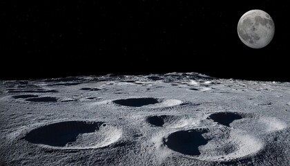 moon floor isolated on  history lunar landscape with abandoned landscape and craters formed by means of meteor affects