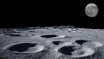 moon floor isolated on  history lunar landscape with abandoned landscape and craters formed by means of meteor affects