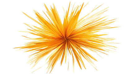 Fototapeta premium Abstract orange spiky shape exploding on transparent background