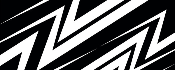 Abstract black and white background with spikes and zigzag line pattern