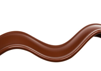 Flowing wave of chocolate liquid isolated on white background